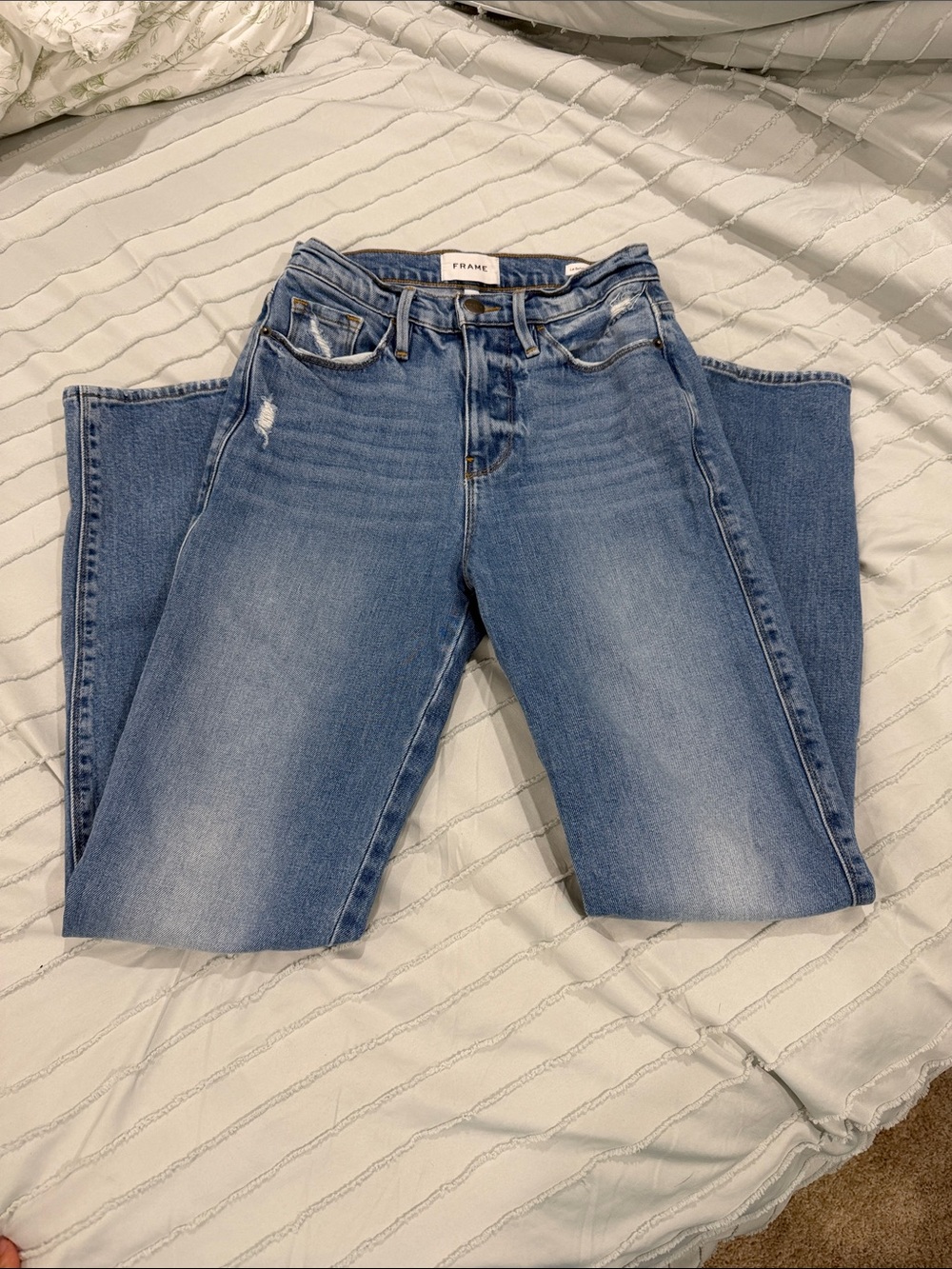 Frame Denim Light Wash Straight Leg Jeans